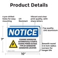 thumbnail image 2 of (2 Pack) Standby Generator Automatically OSHA Notice Sign 10 Inch X 7 Inch Indoor / Outdoor Rust-Free Aluminum Metal Signs for Workplace, Workshop, and Construction Site, Made in the, 2 of 8