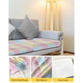 thumbnail image 4 of Colorful Plaid Couch Cushion Covers Stretch, Washable Sofa Seat Covers Individual Seat Cushion Sofa Slipcovers Modern Pink Blue Yellow Stripes Checked Couch Cover Furniture Protector L-1PCS, 4 of 7