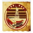 thumbnail image 3 of Ambesonne Vintage Car Shower Curtain, American, 69"Wx84"L, Yellow Red Brown, 3 of 5