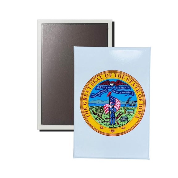 Vertical Magnet - State Seal Iowa - USA | Refrigerator  Locker Display, Travel Souvenir Gift, Collectible Home Accent