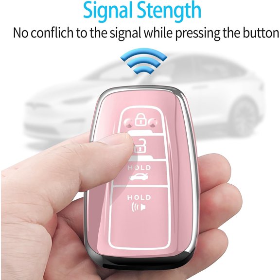 Key Fob Cover Compatible with Toyota RAV4 Camry 4Runner Highlander Corolla Prius Avalon C-HR GT86 2019-2025 Keychain Case Holder Protector,Chalk Pink