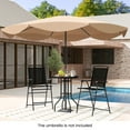 thumbnail image 4 of Costway 3 PCS Outdoor Bar Stool Set with DPC Tabletop Umbrella Hole & Footrest 2 Chairs, 4 of 10