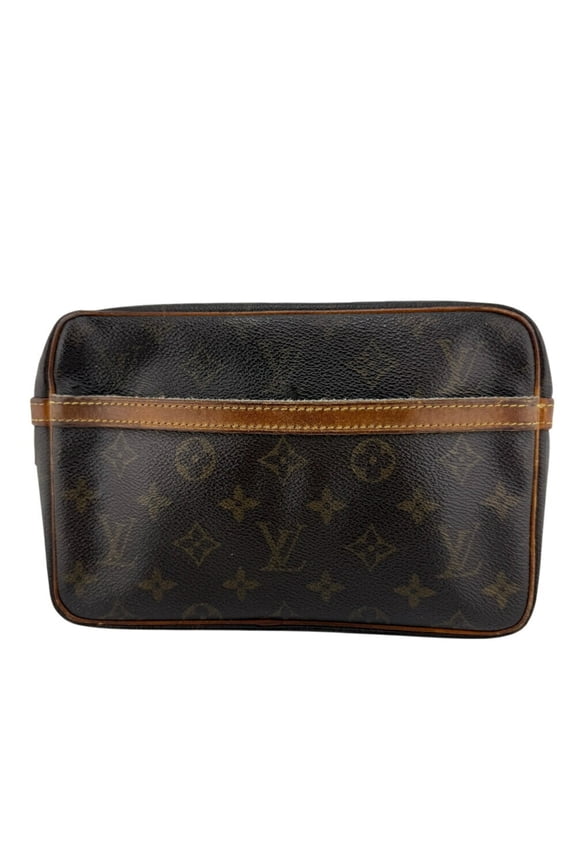 Pre-Owned LOUIS VUITTON M51847 Compigne 23 Monogram Clutch Bag, Brown, Unisex