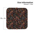 thumbnail image 3 of Pofeuu Floral Print Leather Coasters Set of 6, Round Cups Mugs Mat Pad for Home Kitchen Heat Resistant Drink Coasters,Square, 3 of 7