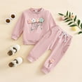 thumbnail image 2 of RTKFRFLM Cute Girls Outfits Toddler Winter Clothes Floral Embroidery Long Sleeve Top With Ruffle Pants Set Soft Comfortable Casual Wear For Baby Clothes Sets,Size 18-24 Months, 2 of 7
