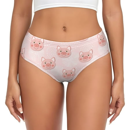 Naloa Cute Pig Face Women s High Waisted Cotton Underwear Soft Breathable Panties Stretch Briefs Seamless Ladies PantiesX-Large