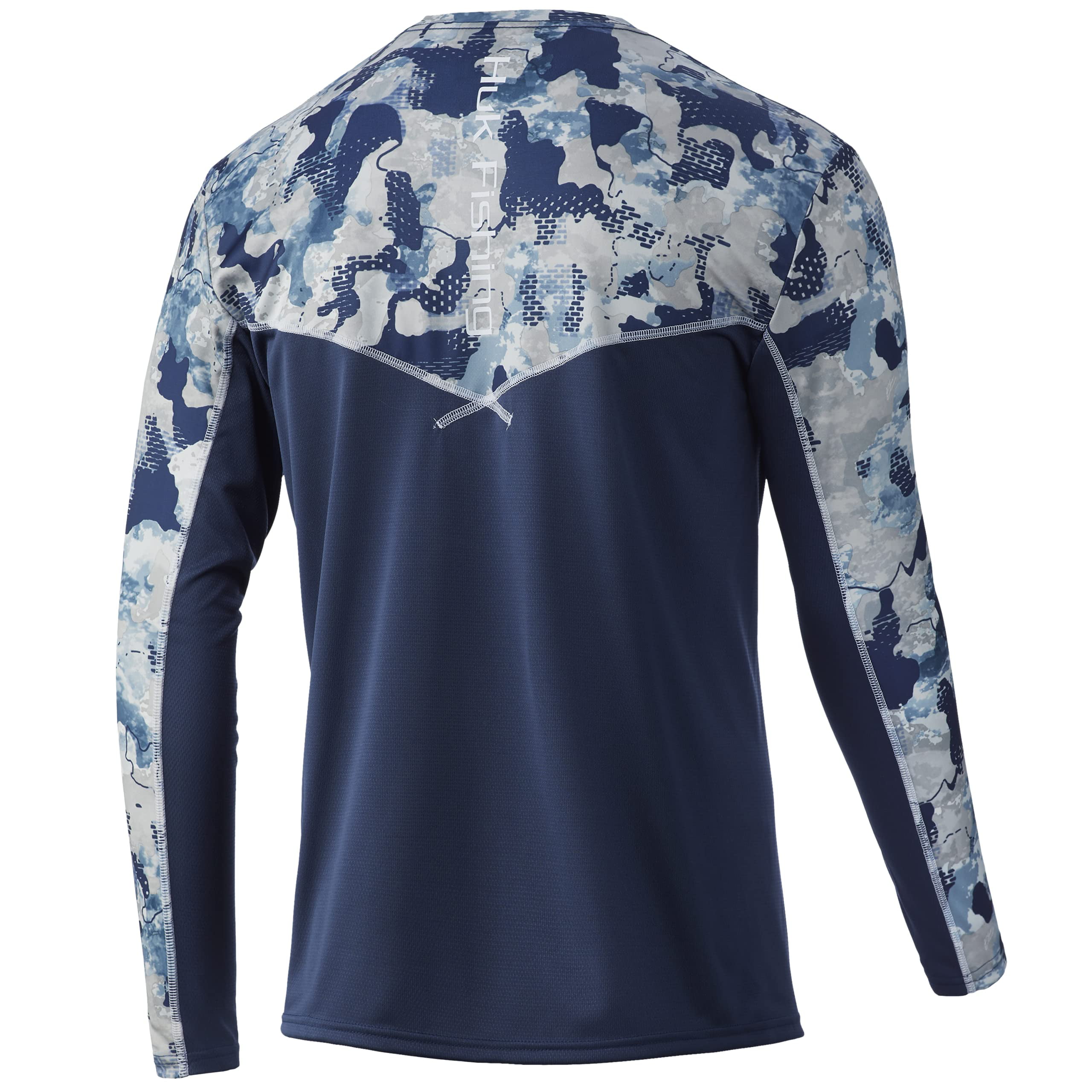HUK Icon X Refraction Performance Long Sleeve Fishing Shirt Blue Camo -  Size S 海外 即決