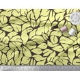 thumbnail image 2 of Soimoi Brown Cotton Poplin Fabric Basil Leaves Printed Fabric 1 Yard 42 Inch Wide, 2 of 3