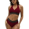 thumbnail image 2 of Traje de baño de una pieza, traje de baño de bikini con cuello en V, traje de bikini de color puro, traje de baño de bikini, materiales ecológicos, 2 of 8