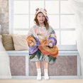 thumbnail image 7 of FORMRS Wearable Blanket Hoodie with Sleeves for Kids Cozy Flannel Sweatshirt, Bright Flowers, 7 of 7