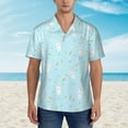 thumbnail image 4 of Lsque Cute Bunny pattern Hawaiian Shirt for Men, Unisex Summer Beach Casual Short Sleeve Button Down Shirts-Large, 4 of 9