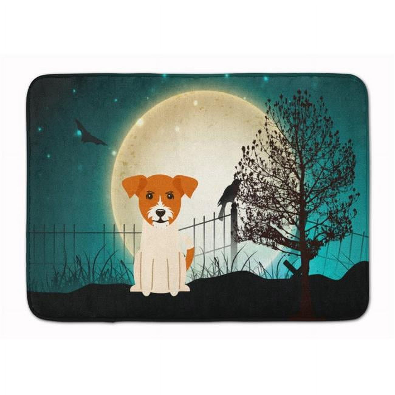 BB2298RUG Tapis en Mousse à Mémoire de Forme Lavable en Machine Jack Russell Terrier Effrayant d'Halloween