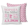 thumbnail image 1 of Printtoo Personalized Birth Announcement Pillow-Custom Giraffe BirthStats Baby Boy Girl Gift Nursery Dcor-18x18 Inches, 1 of 6