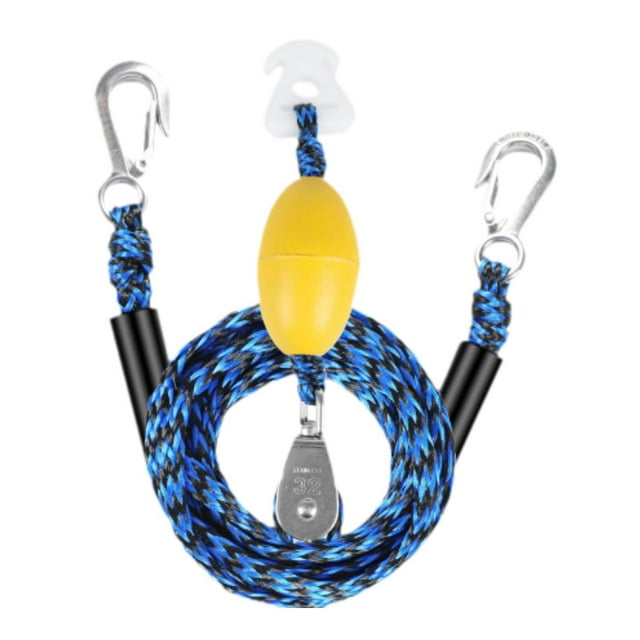 Arnés de remolque de bote para tubos de remolque Barco Inflable Barco de remolque Cordera con ganchos dobles Cordera de remolque de servicio pesado para esquí acuático Azul