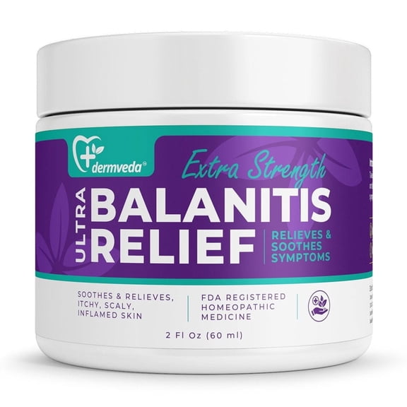 Dermveda Natural Balanitis Treatment, Balanitis Relief and Cream, Scaly, Itch Relief, Soothing Skin, Redness Relief, Dry Skin Relief, Calming Itch Cream, Flaky Skin Treatment, Natural Itch Soother