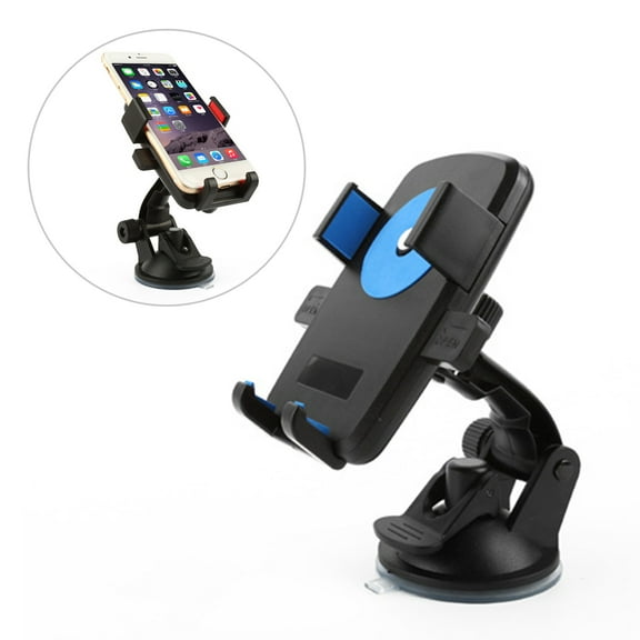 WHAMVOX Car Phone Mount Holder Support Windshield Dashboard Universal Car Mobile Phone Cradle for Smartphone and GPS (Blue)