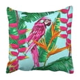 thumbnail image 1 of BOSDECO Parrot tropical flowers palm leaves jungle Pillowcase Throw Pillow Cover Case 16x16 inches, 1 of 2