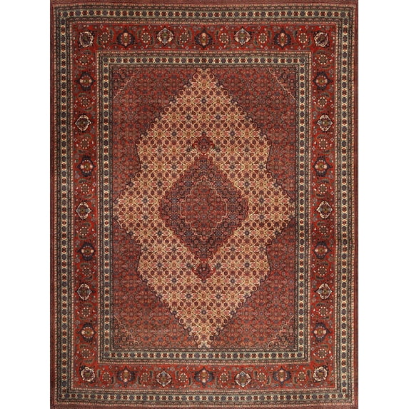 Ahgly Company Machine Washable Indoor Rectangle Traditional Saffron Red Area Rugs, 8' x 10'