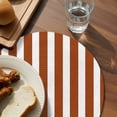 thumbnail image 3 of Burnt Orange Stripe Round 15 Inch Placemats Set of 2, Farmhouse Striped Abstract Art HeatResistant Non Slip Place Mats for Dining Table, Wipeable Braided Kitchen Table Mats for Housewarming, 3 of 9