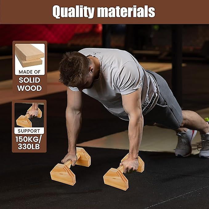 2pcs Calisthenics Wood Parallettes Gravity Fitness Push Up Bars Wooden With Non slip Rubber Feet Mini Handle Pumps Push Up For Fitness Portable Push u Walmart