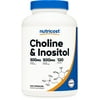 Nutricost Choline & Inositol Supplement (1,000mg) 240 Capsules - 500mg Choline, 500mg Inositol, GMO-Free, Gluten-Free, 120 Servings