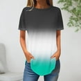 thumbnail image 2 of HAPIMO Women's Trendy Loose Tops Casual Comfy Short Sleeve Shirts Clothing V Neck Pullover Rainbow Gradient Tees Fashion Summer, 2 of 3