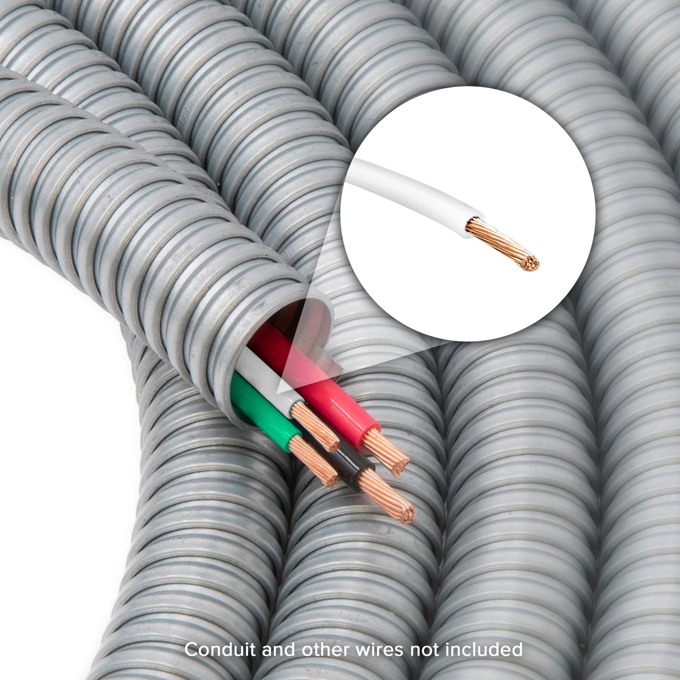 Maxxima 100 Ft. 14 AWG White THHN Stranded Copper Electrical Wire, 600V