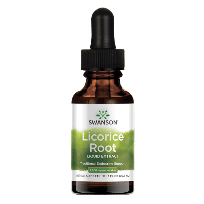 Swanson Licorice Root Liquid Extract (Alcohol and SugarFree) 1 fl oz Liquid