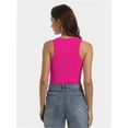 thumbnail image 3 of Womens Sleeveless Racerback High Neck Casual Basic Ribbed Fitted Tank Top, 3 of 6