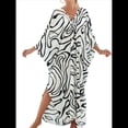 thumbnail image 2 of Vestido Caftán con Estampado Animal para Mujer, Talla Grande, para Playa, Verano 2025 y Negro Talla Única, 2 of 10