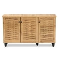 thumbnail image 4 of Baxton Studio Winda Modern and Contemporary Oak Brown Finished Wood 3-Door Shoe Cabinet, 4 of 11