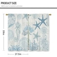 thumbnail image 5 of Nautical Coastal Kitchen Curtains Coral Blue Starfish Seashell Small Short Cafe Window Curtains Coral Beach Ocean Seahorse Underwater BathroomTier Window Treatment Drapes (27.5x39 Inch), 5 of 6
