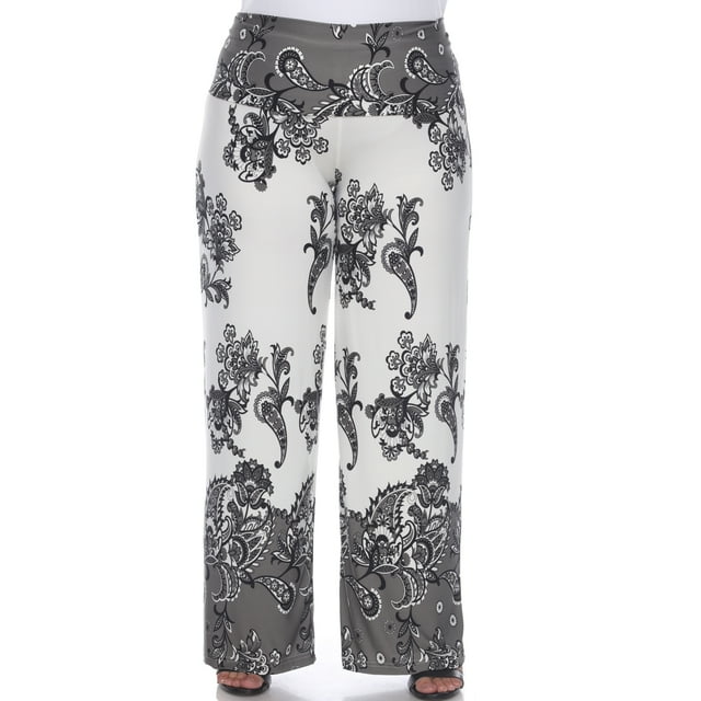 White Mark Pantalon Palazzo à Imprimé Floral Cachemire pour Femmes