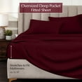thumbnail image 4 of Superior 1000 Thread Count Egyptian Cotton Sheet Set, Deep Pocket Bed Sheets, Full, Burgundy, 4 of 12