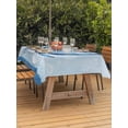 thumbnail image 2 of Outdoor Tablecloth with Umbrella Hole and Zipper, Navy Blue Whale Rectangle Table Cloth 60x120 Inch Waterproof Tablecloth, Summer Coastal Bubbles Ocean Waves Picnic Table Cover for Patio Camping, 2 of 7