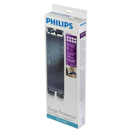 Philips 10-Outlet 2500J Surge Protector