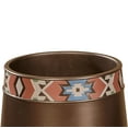 thumbnail image 5 of Valley View Wastebasket Multi Warm , Hand-painted, Made of Resin, shades of sage, chocolate, sand, russet, and indigo 10 Inches High, 5 of 5