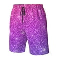 thumbnail image 5 of Disketp Men'S Swim Trunks Hawaiian Breathable Surf Beach Swimsuits Mesh Lining Beach Shorts With Pockets-Pink Purple Glitter, 5 of 9