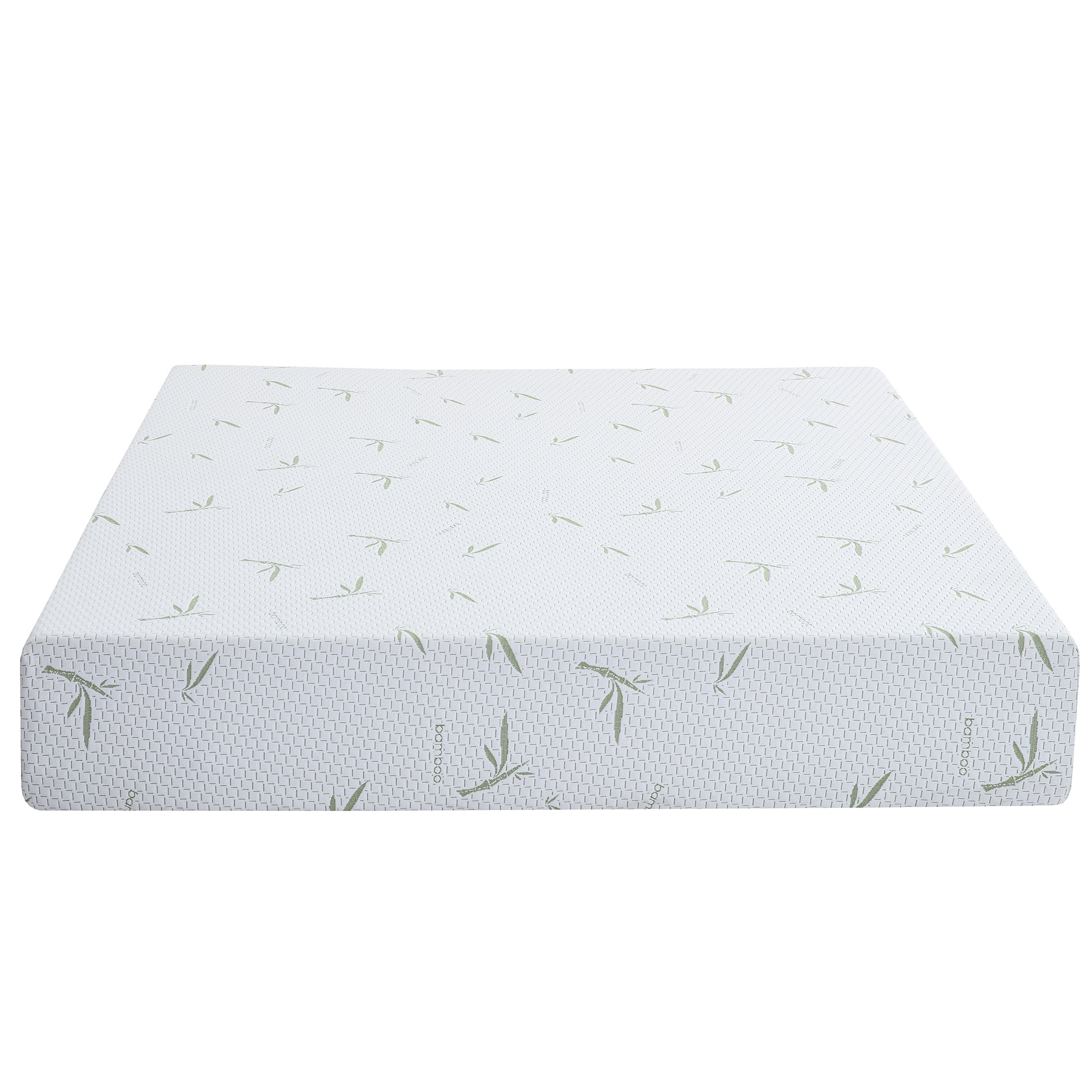 PORKISS 10 Inch Memory Foam California King Mattress Cooling Gel Bamboo Cover,84.0"L x 72.0"W x 10.0"H, White