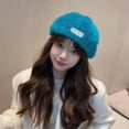 thumbnail image 7 of IDALL Newsboy Cap Beret Hats Women Beret Hat Hair Hat Beanie Cap Classic Solid Color Autumn Winter Hats Beret Hat For Women Winter Hats Peaky Blinders Hat Flat Cap Blue One Size, 7 of 7