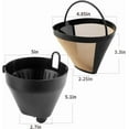 thumbnail image 2 of Replacement Parts 1pcs Filter Basket Holder with 2pcs Gold Tone filter, Compatible with Cuisinart Coffee Makers DCC-1100,SS-15, 2 of 7