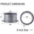 thumbnail image 2 of Flange Connector, 6Inch Duct Connector Flange Inlet Fitting Metal Straight Pipe Flange Air Tube Hose Flange Adapter for Heating Cooling Ventilation System, 2 of 3