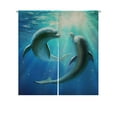 thumbnail image 1 of ABPHQTO Dolphins Japanese Noren Cortina Puerta Puerta Ventana Tratamiento Cortinas 105x120 cm, 1 of 1