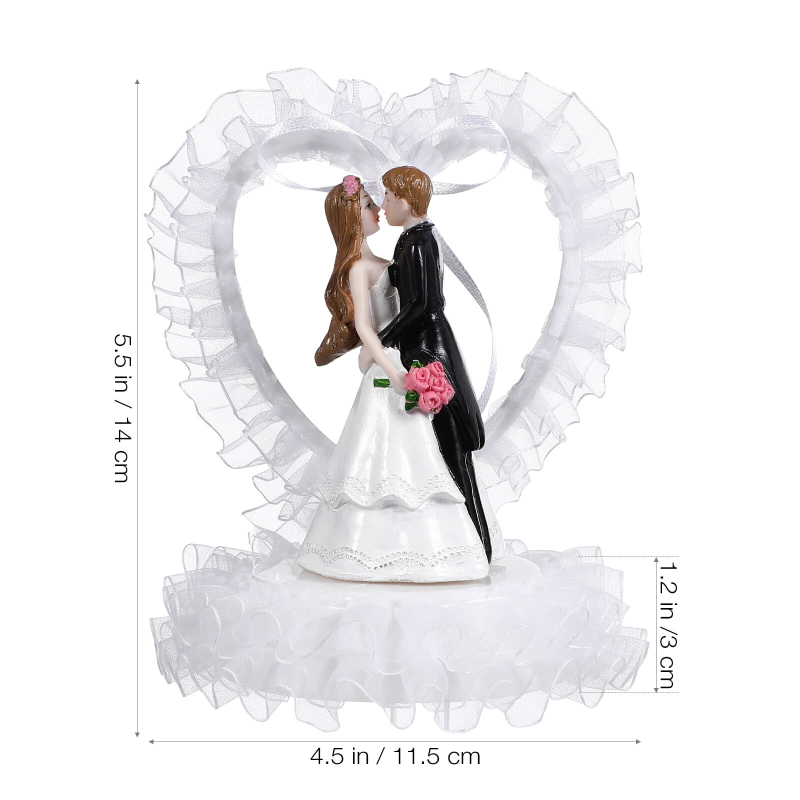 Cake Decoration Wedding Layout Prop Bride Groom Heart Shape Craft