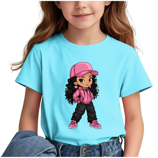 GreatBaby T-shirt Respirant pour Enfants à Manches Courtes pour Garçons Filles Saison de Rentrée Col Rond Manches Courtes Décontracté Polyvalent pour Extérieur (Bleu Ciel#2,9 Ans)
