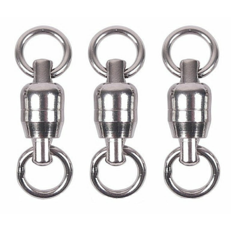 Fishing Swivel - 3pcs Stainless Steel Heavy Duty Ball Double Bearing Swivels  Super Strength With Solid Ring Saltwater Fishing Rig Connector 