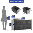 thumbnail image 6 of ModFusion Dresser w/ 5 Fabric Drawer & Wood Handle, Dresser Storage Organizer for Bedroom & Living Room – Dark Gray, 6 of 9