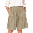 thumbnail image 3 of ManxiVoo Womens Casual Loose Folded Hem 5 Inch Pants Flowy Skirt Shorts Style, 3 of 9