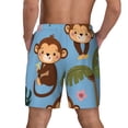 thumbnail image 3 of Kdxio Monkeys Swinging From Palms Print Men'S Swim Trunks With Compression Liner 7 Inch Inseam Quick Dry Swim Shorts, 3 of 7