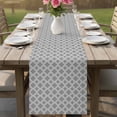 thumbnail image 4 of Dark Grey Morocco Table Runner 108 Inches, Modern Abstract Classic Geometric Bed Runner Dresser Scarves Tabletop for Indoor Outdoor Parties/Ceremony/Banquet, 13"x 108", 4 of 9